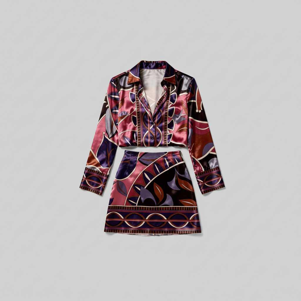 Chic Retro Blouse Set | Women's Outfit with Mini Skirt