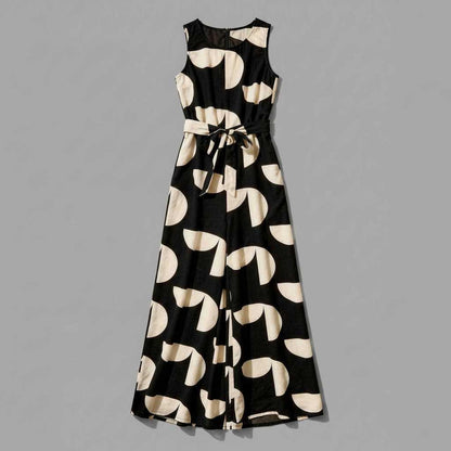 Abstract Print Women's Jumpsuit | Elegant Wide Leg Design