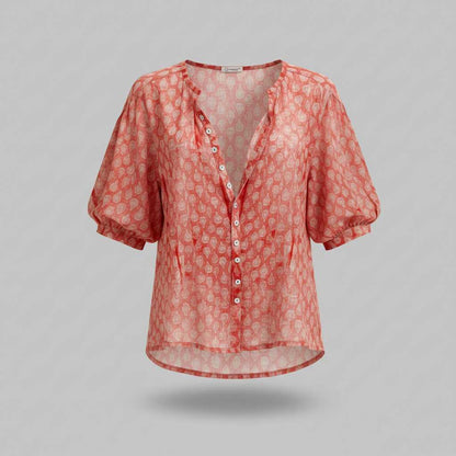 Chic Dot Pattern Blouse | Women's Long Sleeve Top