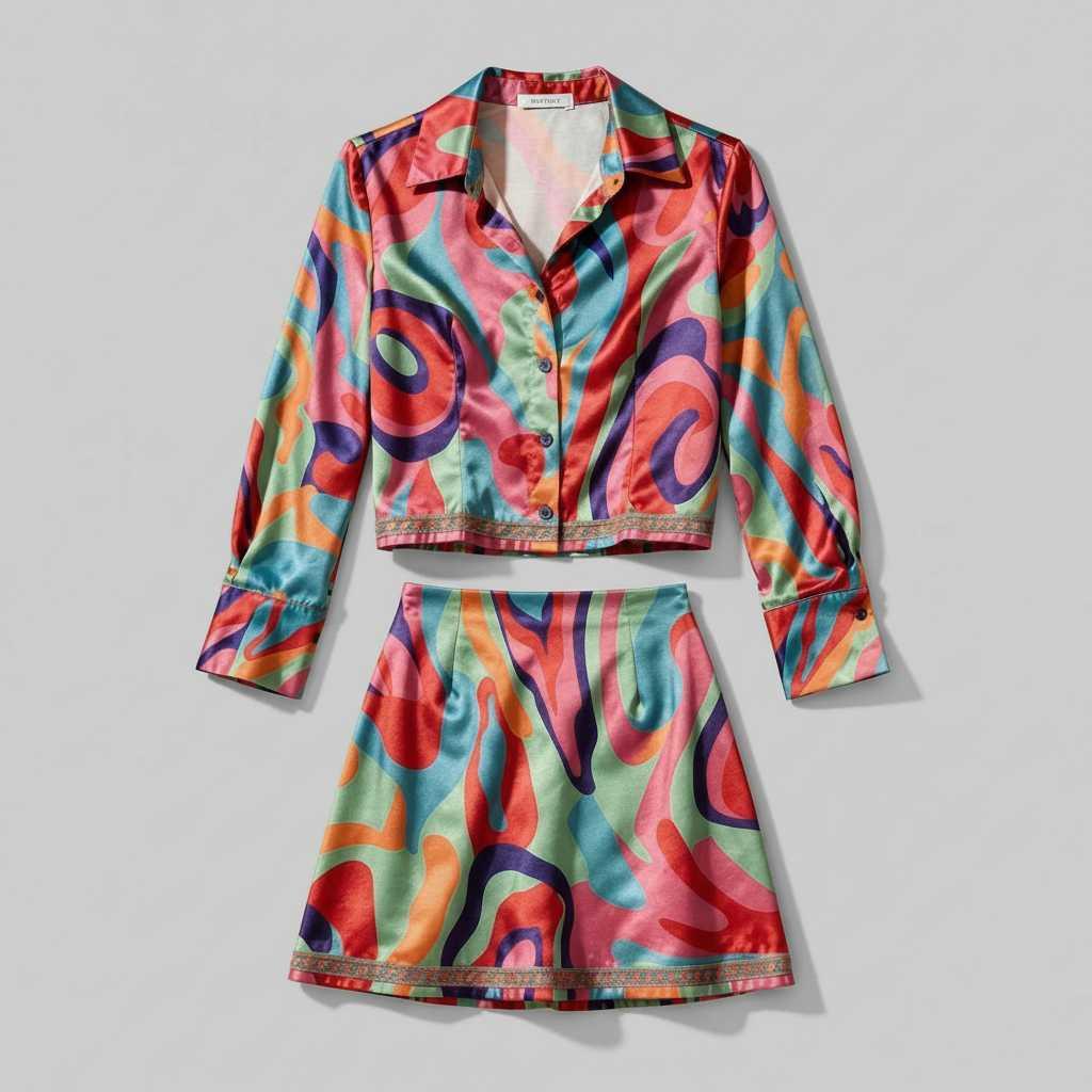 Chic Retro Blouse Set | Women's Outfit with Mini Skirt