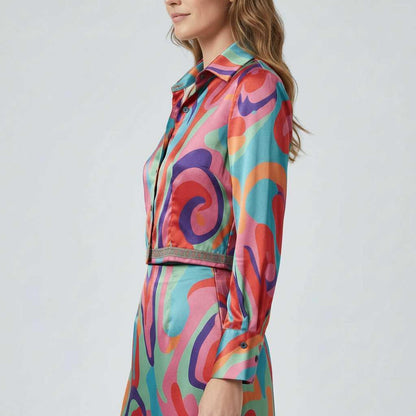 Chic Retro Blouse Set | Women's Outfit with Mini Skirt