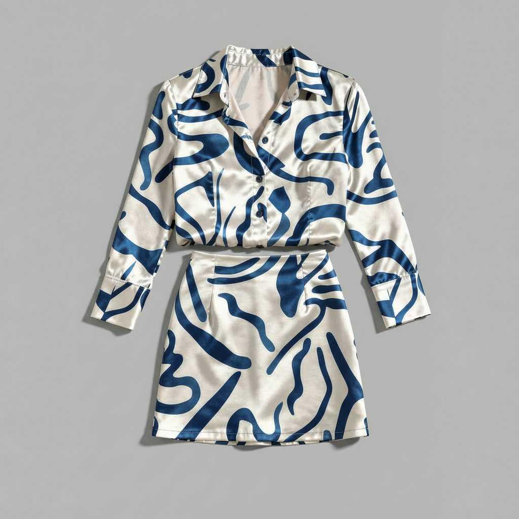 Chic Retro Blouse Set | Women's Outfit with Mini Skirt