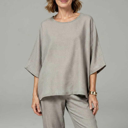 Linen Blouse | Women's 3/4 Sleeve Summer Top