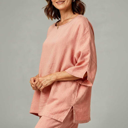 Linen Blouse | Women's 3/4 Sleeve Summer Top