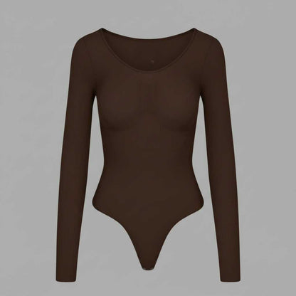 Seamless Long Sleeve Bodysuit | Shapewear Thong