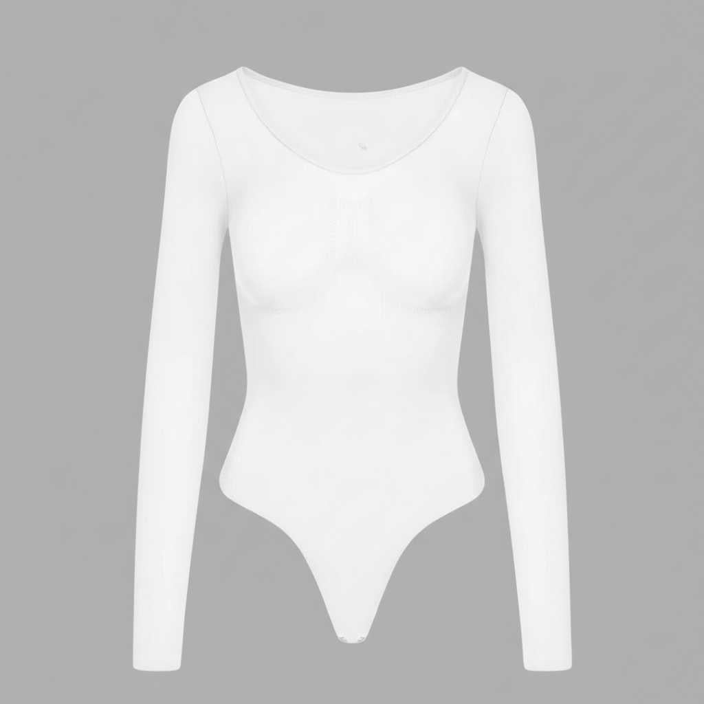 Seamless Long Sleeve Bodysuit | Shapewear Thong