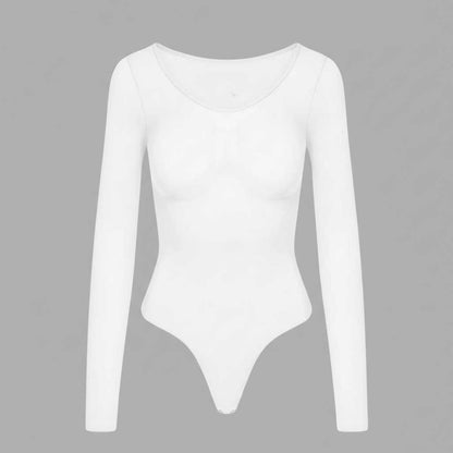 Seamless Long Sleeve Bodysuit | Shapewear Thong