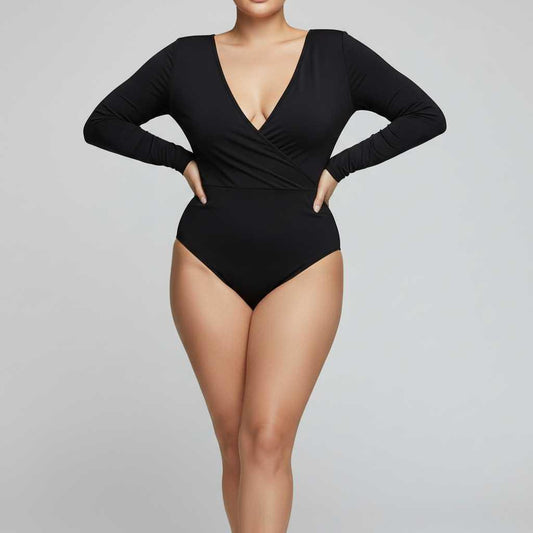 Seamless Long Sleeve Bodysuit | Shapewear Thong